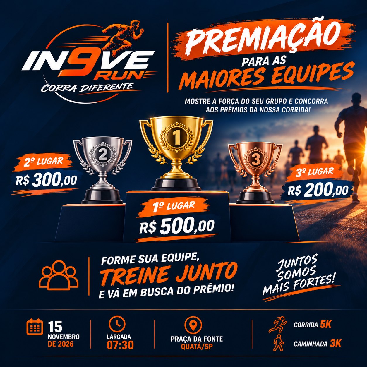 Imagem de divulgação 1 de 1° IN9VE RUN 5K E CAMINHADA 3K