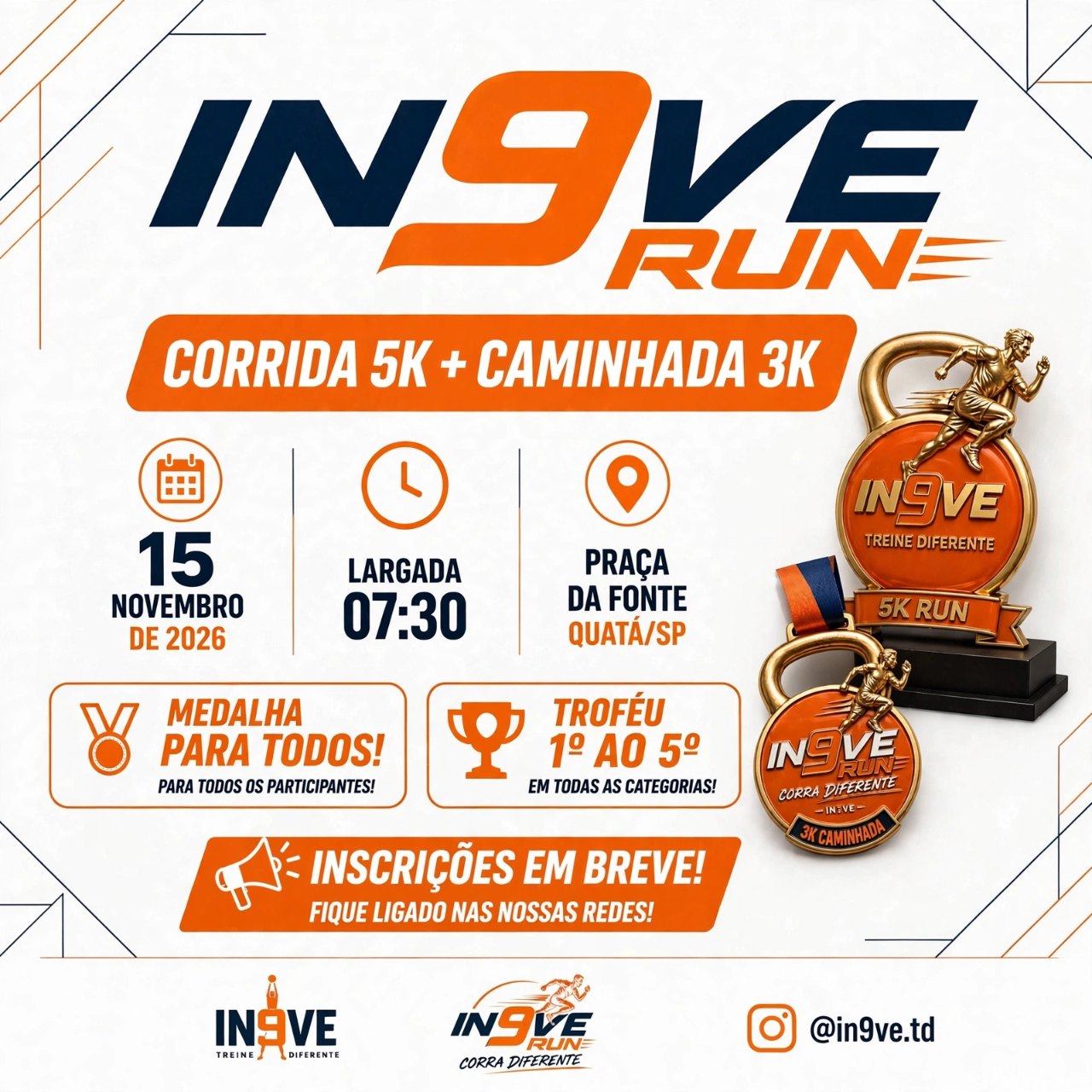 1° IN9VE RUN 5K E CAMINHADA 3K
